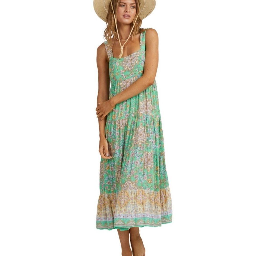 Billabong Turquoise Floral Midi Dress